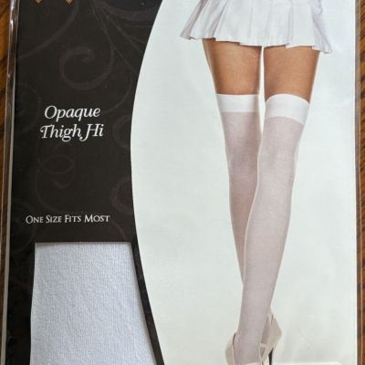 Spirit Opaque Thigh Hi White - One Size - Hosiery - NEW